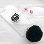 猫のしっぽ 黒猫 iPhoneケース ファー スマホケース iPhone8/iPhoneX/iPhone7/6/plus/SE/Xperia/Galaxy