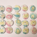 くるみボタン23mm（20コ入り）☆ほのぼのアニマル　　　　　　92