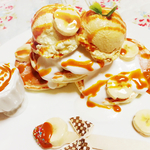 【nanaboshi様オーダー商品】キャラメルバナナパンケーキのアクセサリートレイ