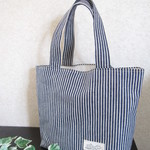 ＜ＳＡＬＥ＞ミニトートバッグ（ストライプ・ネイビー）【送料込】