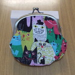 内ポケット付き♪　おもしろにゃんこのぺたんこガマ口☆　