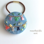 本日晴天なり〜 刺繍ヘアゴム