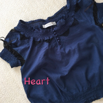 コットン、お首、お袖シャーリングフリル、ふんわりブラウス💖tulle使いが可愛いの❣️❣️