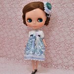 花柄リバティワンピース～水色