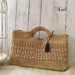 横長のスタークロッシェ麻ひもバッグ