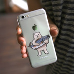 スマホケース　シロクマからプレゼント（クリア）