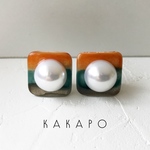 Square Shell beads OJ ear cuff (NO.3056)