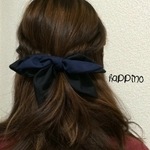 tie up　リボン　ヘアゴムorバレッタ　ブラック　2カラー