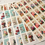 フレンチシャビー&和風の綺麗なお花のラベル チケットやコラージュに