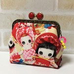 レトロドール♪可愛い文化人形がまぐちポーチ