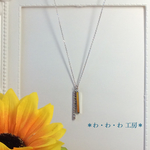 ✳︎シルバーのラインストーンバーのシンプルネックレス 