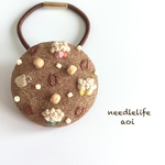 coffee♫time〜刺繍ヘアゴム