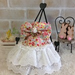 うさぎハーネス 花柄レースワンピース①