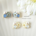 ゆるふわ♪夏のお花-refreshing blue&white flower bijou-