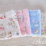 ☀️ ぽかぽか♪にゃんこ🐱 ふわふわ&やわらか８重ガーゼ ハンカチ♪４枚セット（無添加ガーゼ使用）