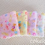 メルヘン♫ キャンディふわふわ&やわらか８重ガーゼ ハンカチ４枚セット♪（無添加ガーゼ使用）