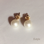 simple is the best!コットンパールpierce・earring