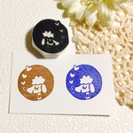 ハートとプードルの消しゴムはんこ
