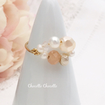 京菓子 hakuto  -  ローズクォーツ  オレンジムーンストーン  淡水 パール 和菓子