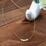 ☆人気☆再販【金属アレルギー対応】ネックレス gold & pearl