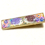 ハリネズミとお花のヘアクリップ