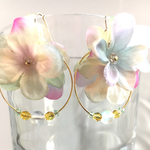 紫陽花と雫のフープピアスorノンホールピアス