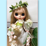 ブライスサイズ 22cmドール服       紫陽花-ホワイトフラワーガール-
