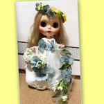 ブライスサイズ 22cmドール服       紫陽花-スカイブルーフラワーガール-