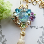 saphaire rainbow blueバックチャーム レジン