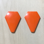VINTAGE HEXAGON ORANGE DROP CABOCHONS