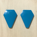 VINTAGE HEXAGON BLUE DROP CABOCHONS