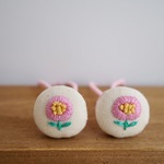 北欧 お花 刺繍 キッズ ペア ヘアゴム 3
