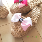 【送料無料】girlyガマスリッパ♡ホワイト×ピンク