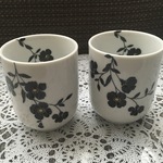 yoshif21様専用★クラッシックフラワー（ブラック）の湯のみ 2客セット