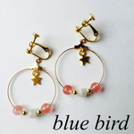 チェリークォーツとムーンストーンのフープイヤリング/ピアス