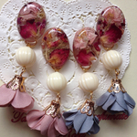 ドライフラワー⚪︎シフォンピアス