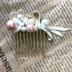 コットンパールとマザーオブパールのヘアアクセ♡