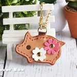 【再販・新色】レザー ブタさんのバッグチャーム・ベリーピンク（本革）