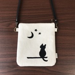 送料無料!!　月夜の黒ねこポシェット　コンパクトサイズ☆