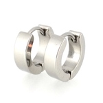 【刻印可能：幅約4mm×外径約13.5mm】シルバーカラーサージカルステンレスリングフープ両耳ペアピアス