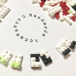 おもちゃブロックピアス ツートーン