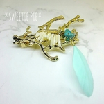 ＊mermaid wing＊ ･ﾟ+ﾟ･*･ﾟ+bule 珊瑚礁の羽バレッタ