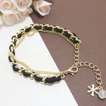 *クリスマス半額SALE***天然石フロストQ＆レザーブレスレット⑩