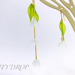 ＊再…販＊本物リーフの涼しげすずらんピアス／イヤリング