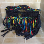 ハンドバックとショルダーの2wayバック＊タイダイネイビー