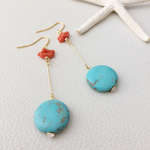 summer✯✯一粒ターコイズのゆれるピアス.イヤリング