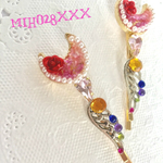 月と羽のヘアピン♡レジン♡