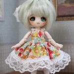 Bフルーツ＆花柄サマーワンピ2点セット(赤系)