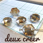 16ｘ14mm★多面カット★ガラスビーズ　～オレンジ