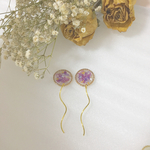 レジン 大ぶりピアス ドライフラワー 